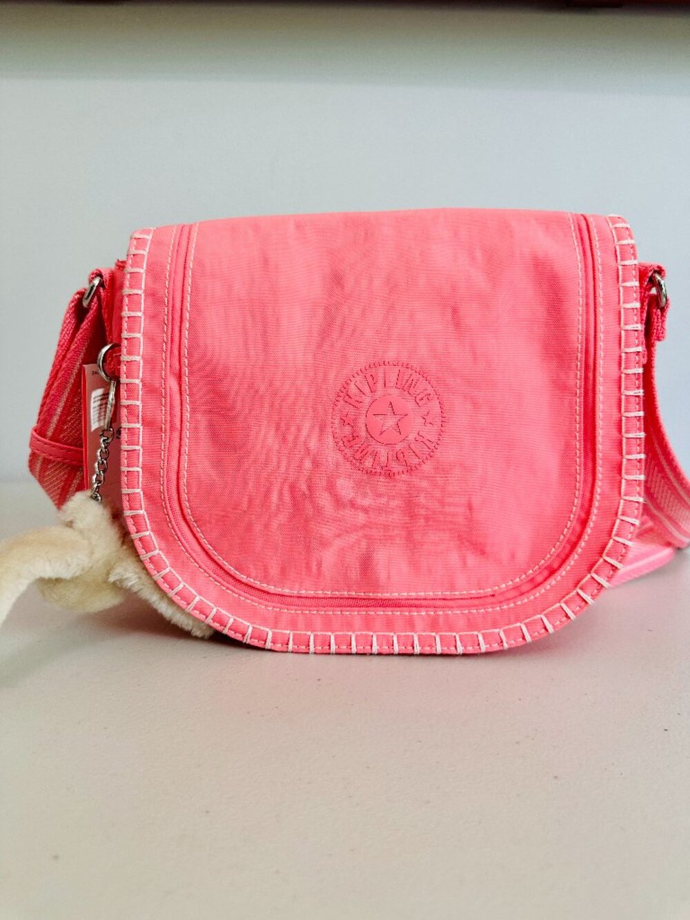 KIPLING NOWEL ENJOY BLUSH PINK CROSSBODY BAG WITH MONKEY BAG CHARM $109